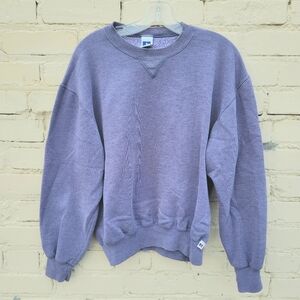 Vintage Mid 90's Russell Athletic Blue Blank Crewneck Sweatshirt Size Med Faded